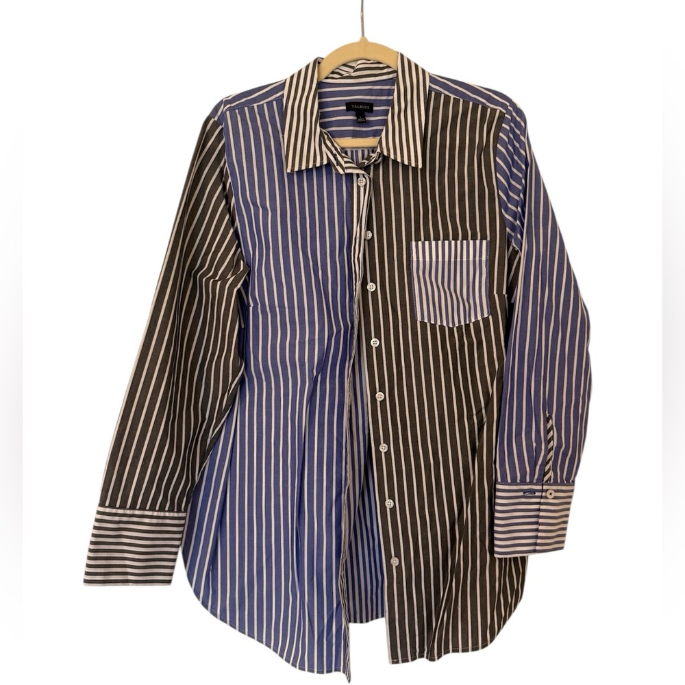 Talbots Color Blocked Striped Women’s Button Up Size L